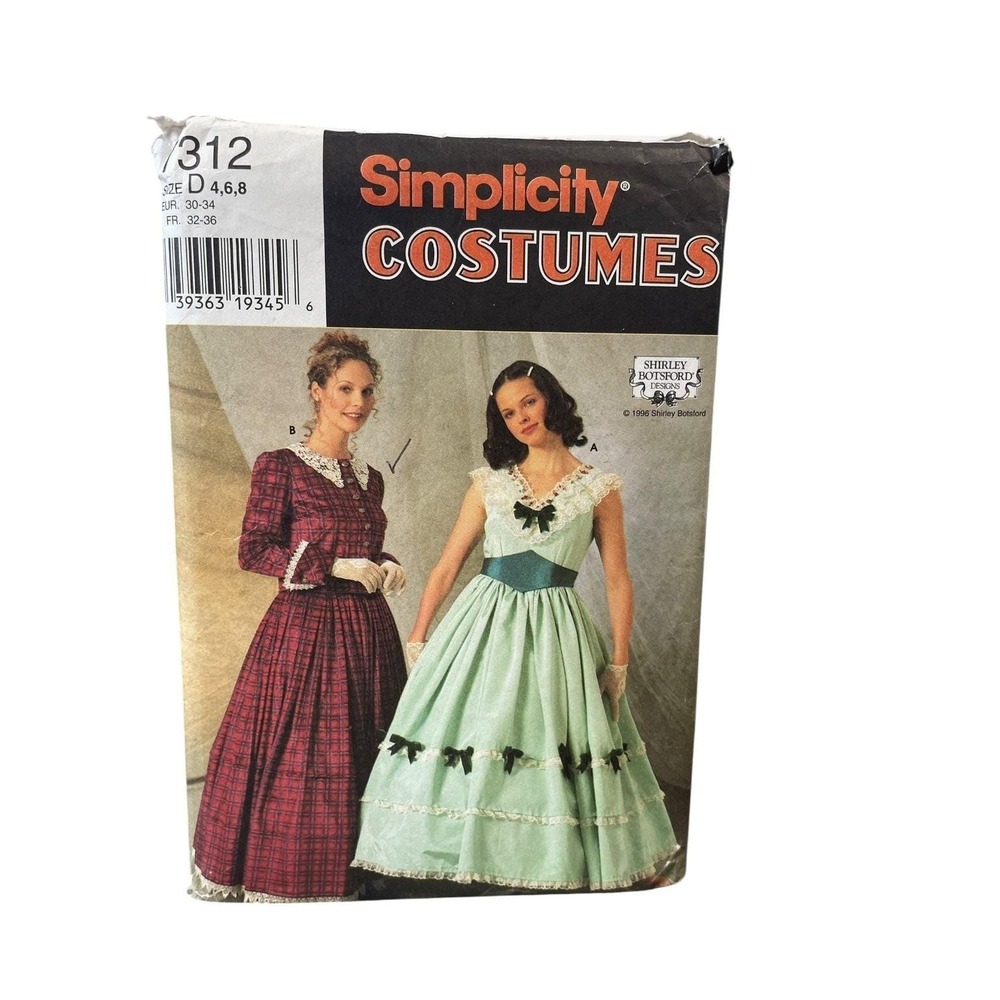 Simplicity 7312 Misses Costumes Sizes 4-8 Vintage 1996